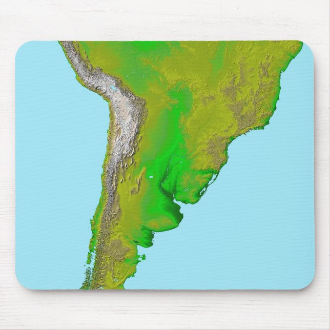 Topographic view of South America Mouse Mat (Front)