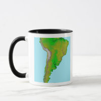 Topographic view of South America