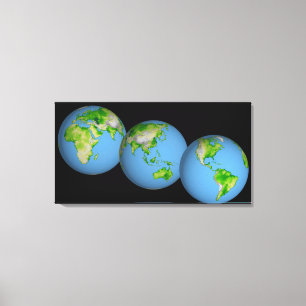 Topographic views of the world canvas print