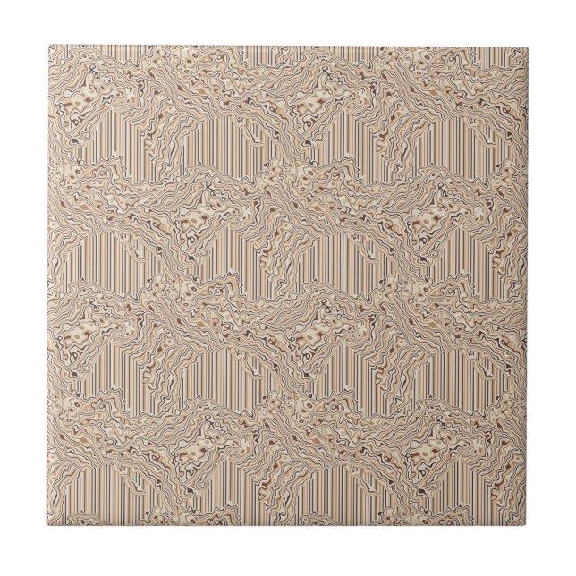 Topographic Warm Neutrals Ceramic Tile (Front)
