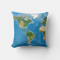 Topographic World Map Earth Illustration