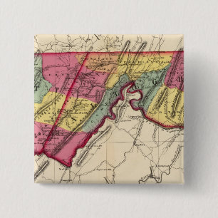 Topographical atlas of Maryland counties 15 Cm Square Badge