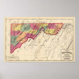 Topographical atlas of Maryland counties 2 Poster