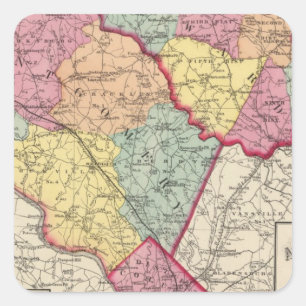 Topographical atlas of Maryland counties 2 Square Sticker