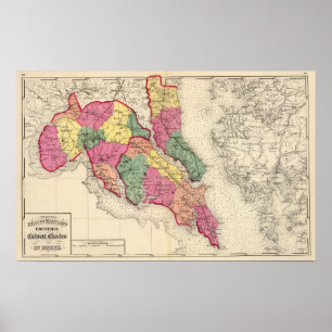 Topographical atlas of Maryland counties 6 Poster