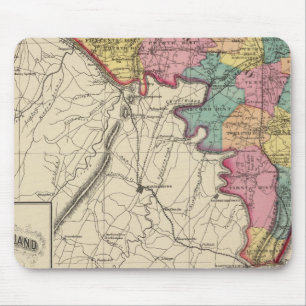 Topographical atlas of Maryland County Mouse Mat