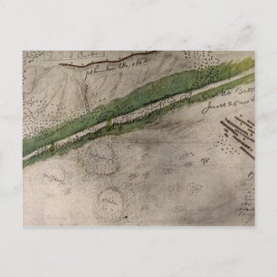 Topographical chart of the battlefield of the Litt Postcard