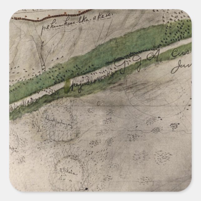 Topographical chart of the battlefield of the Litt Square Sticker (Front)