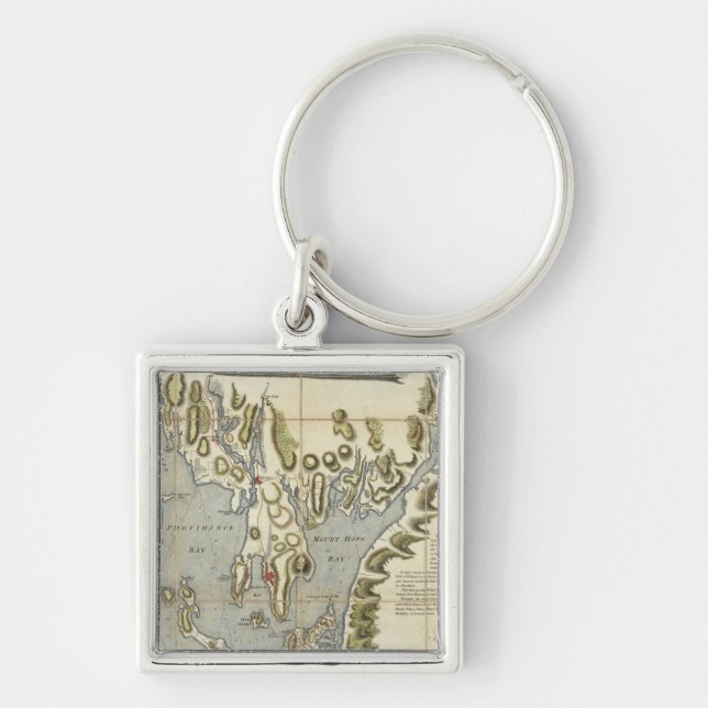 Topographical Chart of the Bay of Narraganset Key Ring (Front)