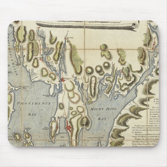 Topographical Chart of the Bay of Narraganset Mouse Mat (Front)