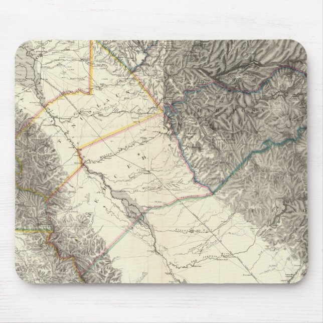 Topographical Map of Central California Mouse Mat (Front)