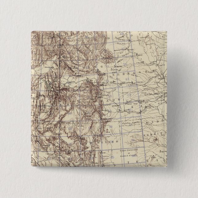 Topographical Map of Mississippi River 15 Cm Square Badge (Front)