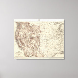 Topographical Map of Mississippi River Canvas Print