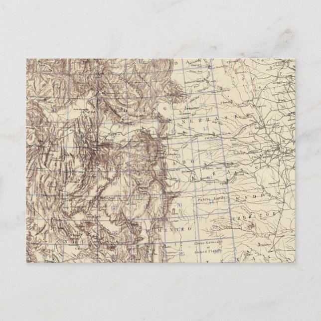 Topographical Map of Mississippi River Postcard (Front)