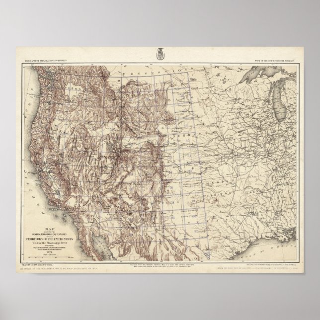 Topographical Map of Mississippi River Poster (Front)