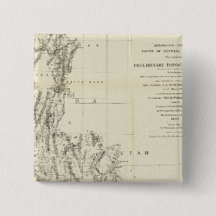 Topographical Map of Nevada and Arizona 15 Cm Square Badge