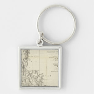 Topographical Map of Nevada and Arizona Key Ring