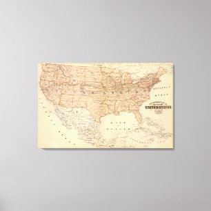Topographical Map of the United States Canvas Print