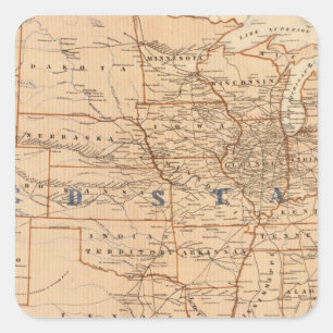 Topographical Map of the United States Square Sticker