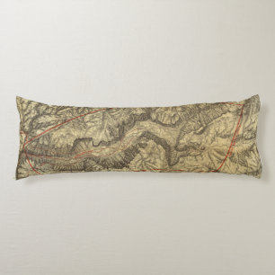 Topographical Map of The Yosemite Valley 2 Body Cushion