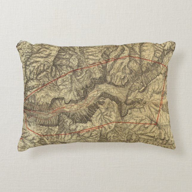 Topographical Map of The Yosemite Valley 2 Decorative Cushion (Front)