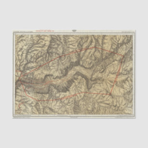 Topographical Map of The Yosemite Valley 2 Tissue Paper