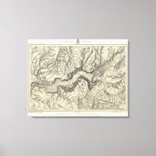 Topographical Map of The Yosemite Valley Canvas Print