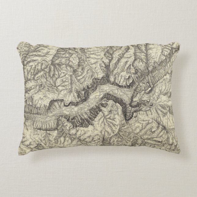 Topographical Map of The Yosemite Valley Decorative Cushion (Front)