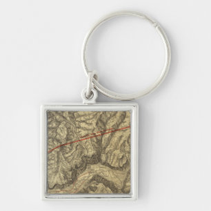 Topographical Map of The Yosemite Valley Key Ring