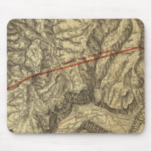Topographical Map of The Yosemite Valley Mouse Mat