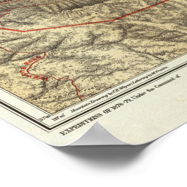 Topographical Map of The Yosemite Valley Poster (Corner)