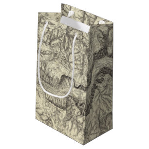 Topographical Map of The Yosemite Valley Small Gift Bag