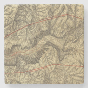 Topographical Map of The Yosemite Valley Stone Coaster
