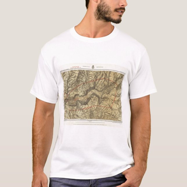 Topographical Map of The Yosemite Valley T-Shirt (Front)
