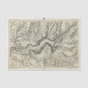 Topographical Map of The Yosemite Valley Tissue Paper