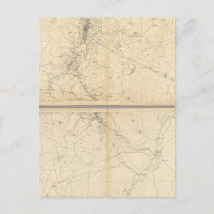 Topographical Map of Washoe Mining Region Postcard