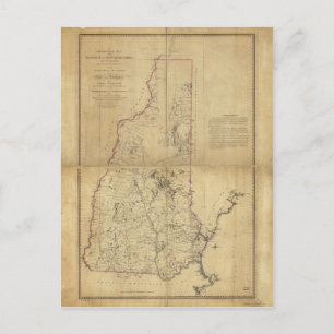 Topographical Map Province of New Hampshire (1784) Postcard