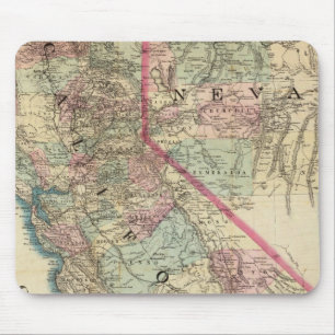 Topographical Railroad and County Map, California Mouse Mat