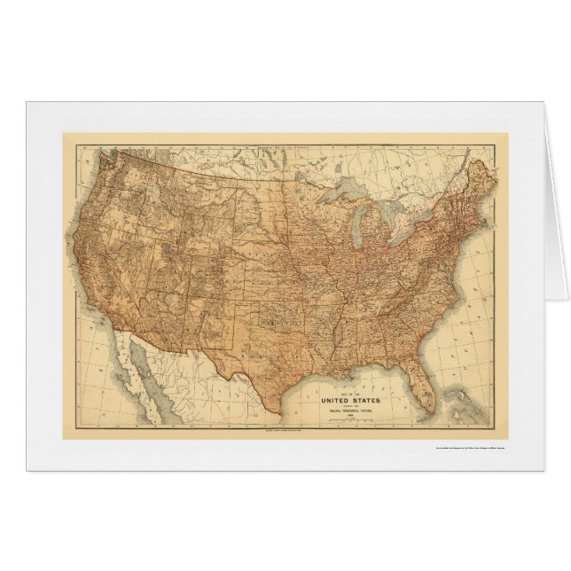 Topographical USA Map - 1883 (Front Horizontal)