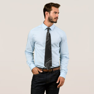 Topography Black map Tie