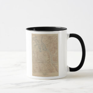 Topography Map, Yellowstone National Part, Wyoming Mug