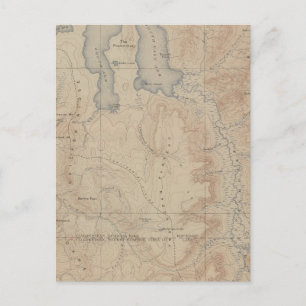 Topography Map, Yellowstone National Part, Wyoming Postcard