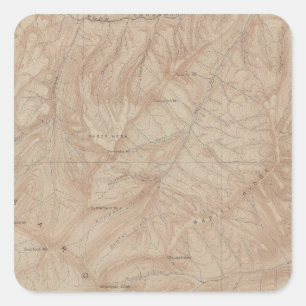 Topography Map, Yellowstone National Part, Wyoming Square Sticker