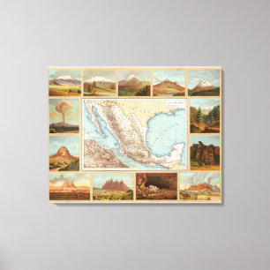 Topography of Mexico Canvas Print