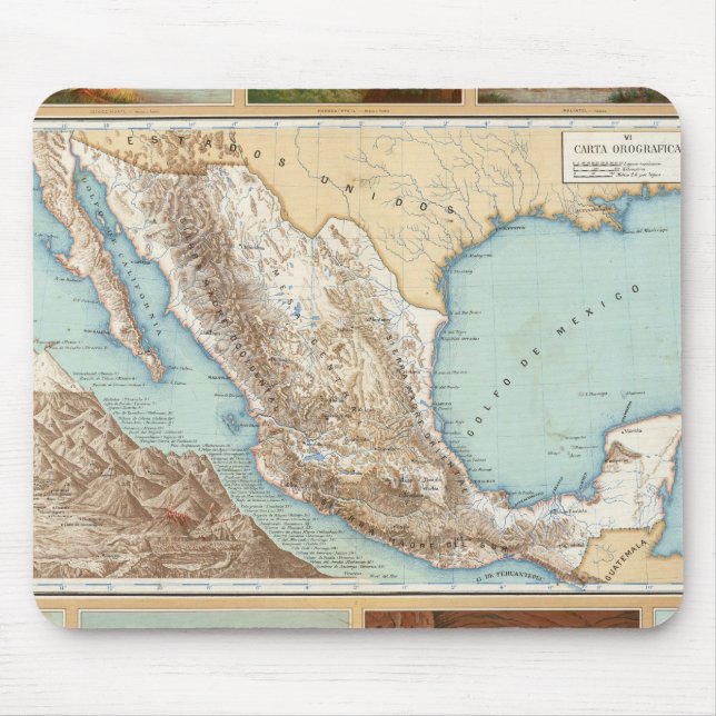Topography of Mexico Mouse Mat (Front)