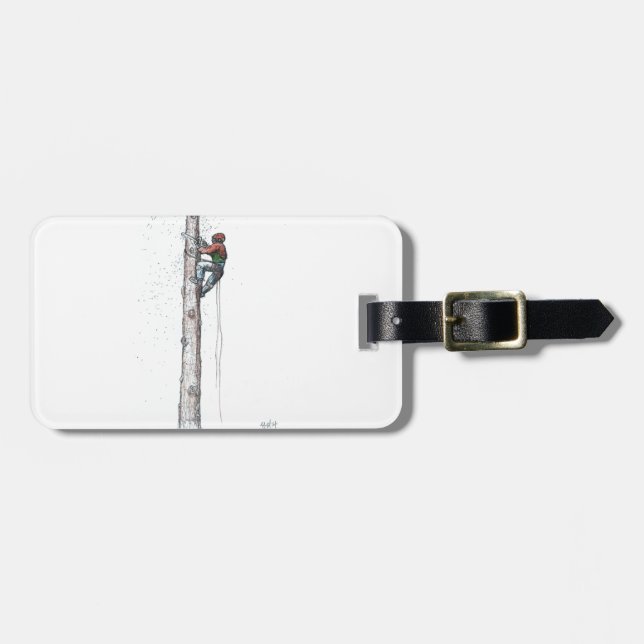 Topping out Arborist Tree Surgeon Luggage Tag (Front Horizontal)