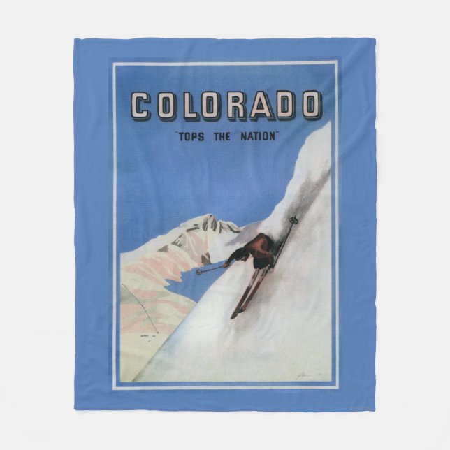 Tops the Nation - Skiing Promotional Poster Fleece Blanket (Front)