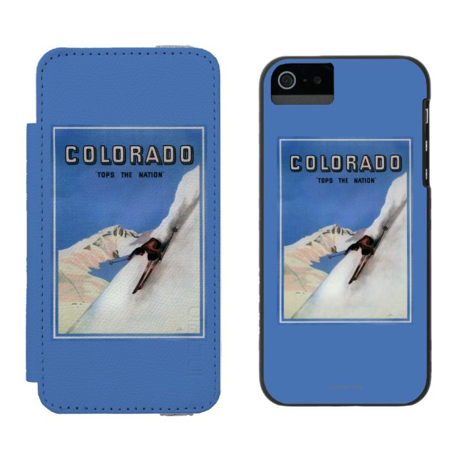 Tops the Nation - Skiing Promotional Poster Incipio iPhone Wallet Case (Side by Side)