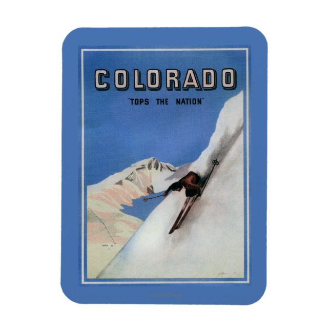 Tops the Nation - Skiing Promotional Poster Magnet (Vertical)