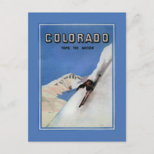 Tops the Nation - Skiing Promotional Poster Postcard